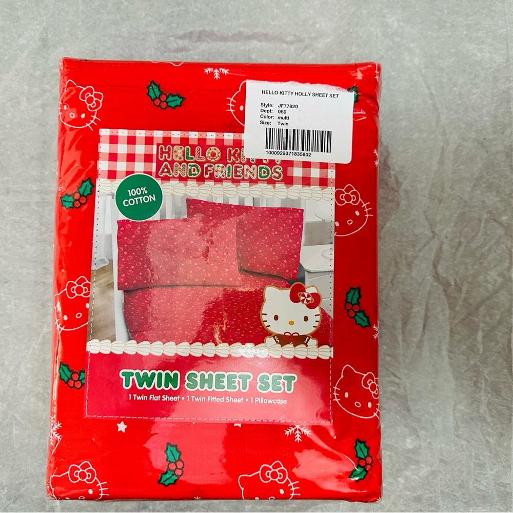 Jay Franco & Sons, Inc. Hello Kitty Christmas Cotton Twin Sheet Set